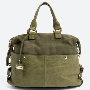 Moda Luxe London Mixed Material Satchel purse